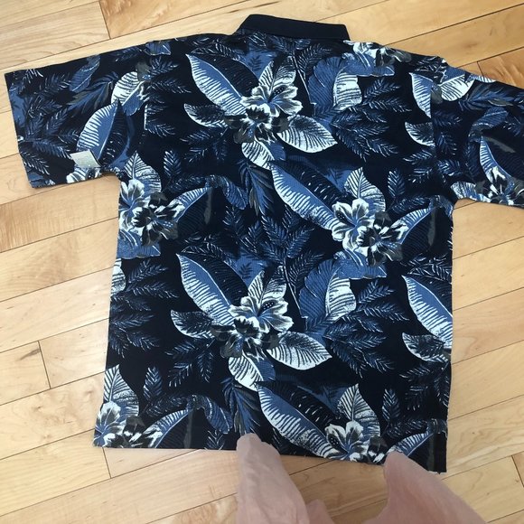 NWT FRYDAY CLUB Polo Shirt Navy/White Floral Print Size L Father's Day Gift! - Picture 11 of 11